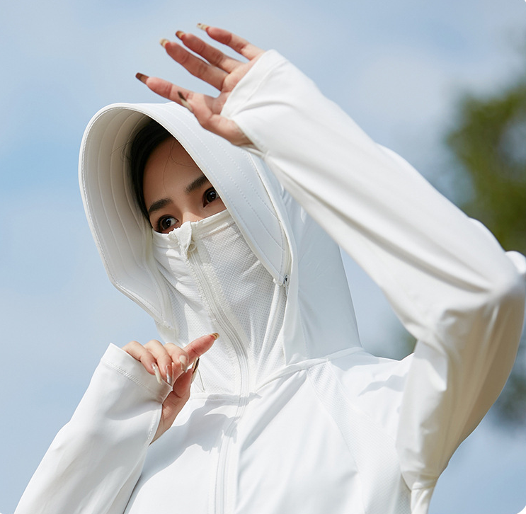 Women's UPF50+ Ice-Feel Sun Protection Jacket | Detachable Wide Brim Hood | Cycling & Outdoor